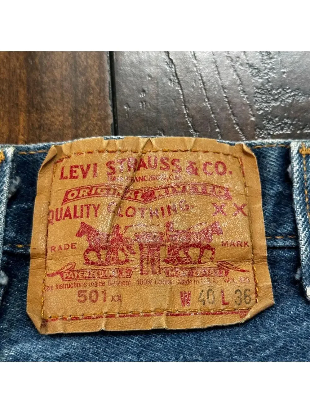 VTG 90s Levis 501 Button Fly 40x36 USA Tag Jeans Straight Wash Blue XX Act 36x32